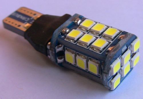 194 LED Bulb T10 Wedge Base 1 Watt 12V DC T3 1/4